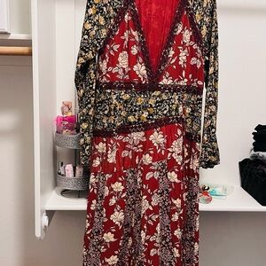 Free People Floral Long Sleeve MAXI Dress